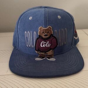 Men’s Blue Embroidery Bear/Colorado Hat
